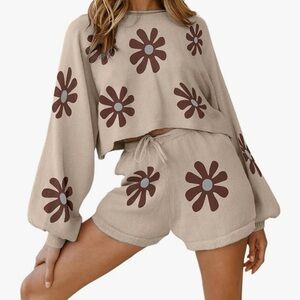 Women Lounge Wear Sets Long Sleeve Matching 2 Piece Casual Sweater Set